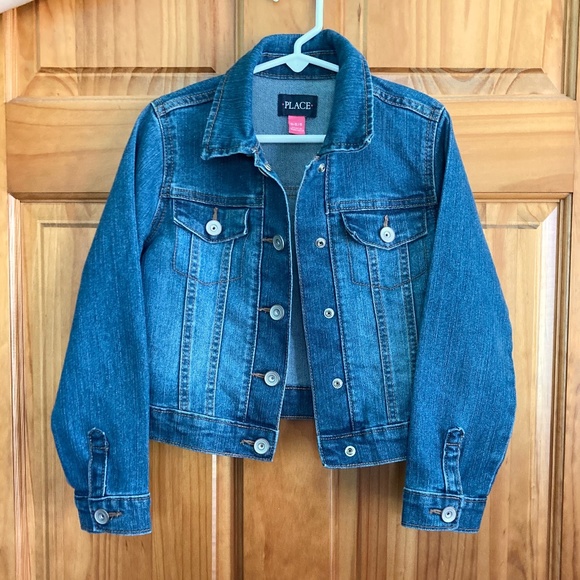 Girls size 5/6 Children’s Place gently used denim jacket with snap closure - Picture 1 of 6